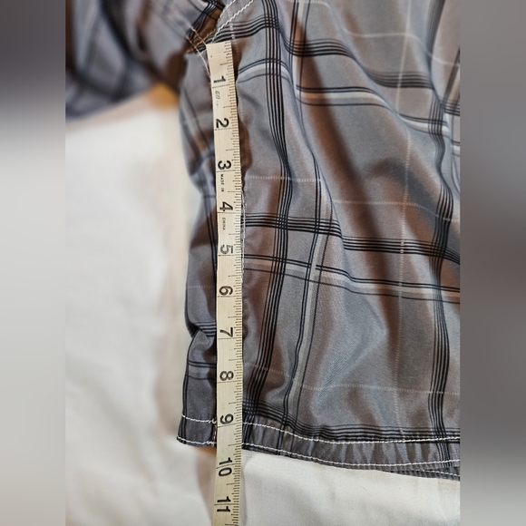 Op Mens Gray And White Ombre Drawstring Tie Waist Swim Trunks Size Medium - Picture 9 of 11